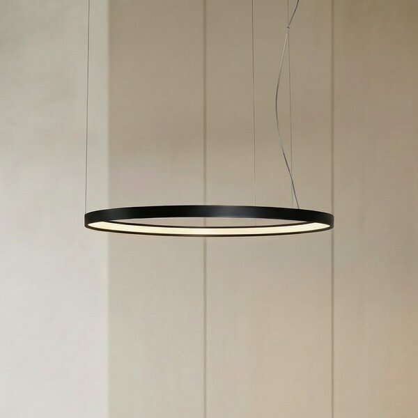 SOLLUX LIGHTING Lampă suspendată LED Rio 110, orientată orizontal, 3.000K, negru, Negru, Bucătărie, Aluminiu, Modern