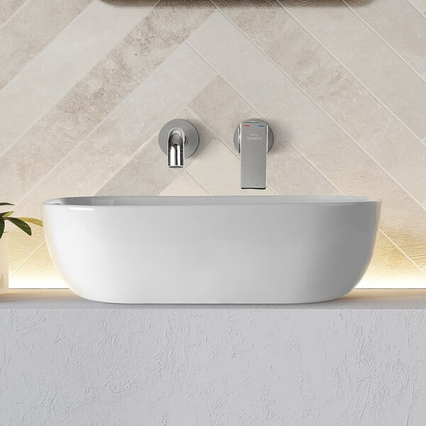 Invena Vitoria lavoar 45.5x32 cm dreptunghiular de blat alb luciu CE-48-001