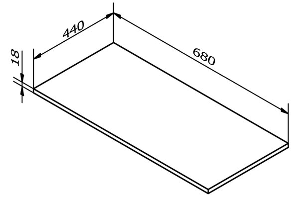 Sapho Sapho, Placa DTDL 680x18x440mm, stejar Alabama, DT068-2222