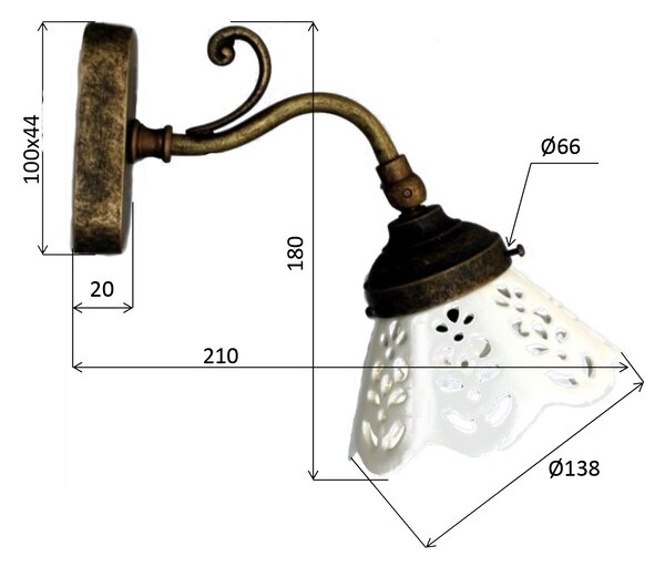 Sapho Sapho, lampă BARI E14, 40W, 230V, abajur ceramic, bronz, MC811