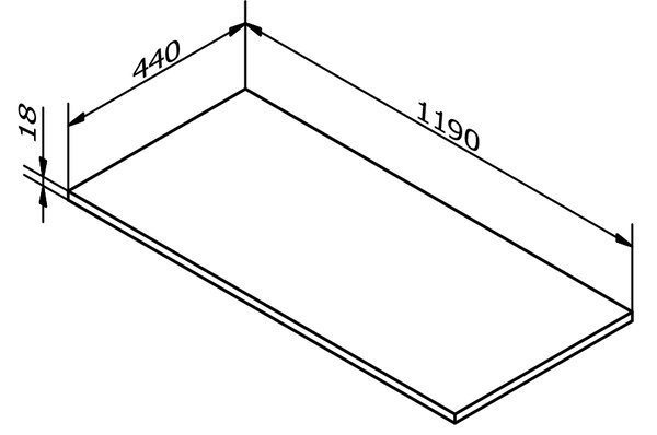 Sapho Sapho, Placa DTDL 1190x18x440mm, stejar Alabama, DT119-2222