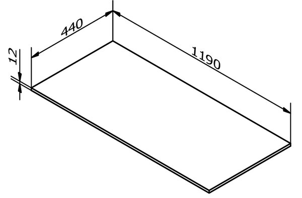 Sapho Sapho, placă Rockstone 1190x12x440mm, alb mat, DTR119-0101