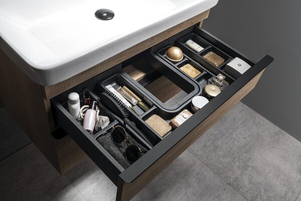 Sapho Sapho, organizator lateral LINDO, set de 2, 114x36x323 mm, plastic, antracit, LD002
