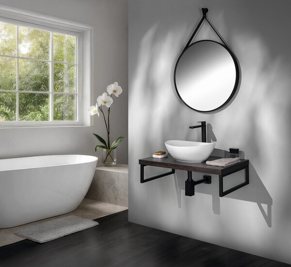 Aqualine Blat de lavoar VEGA Aqualine, 62,5x45cm, stejar negru, VG665