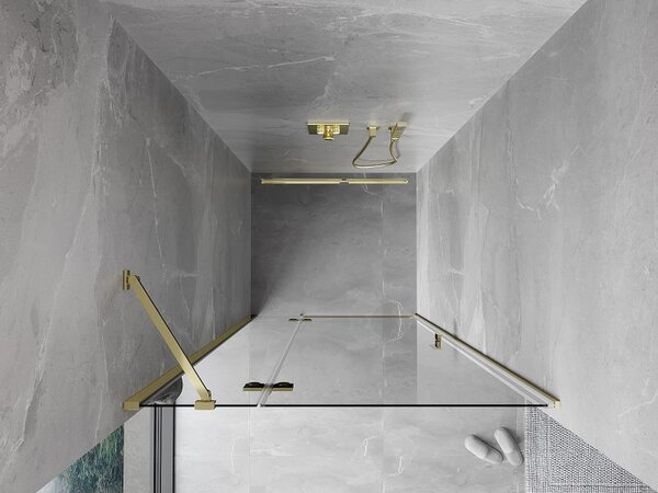 Mexen Mist-H, ușă de duș cu 1 aripă, stânga, 70 cm, sticlă transparentă, profil auriu lucios, 8A5-070-000-50-00-L