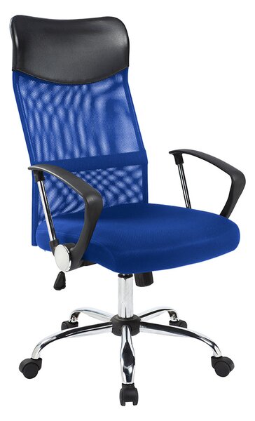 Scaun de birou ergonomic cu spatar inalt- albastru