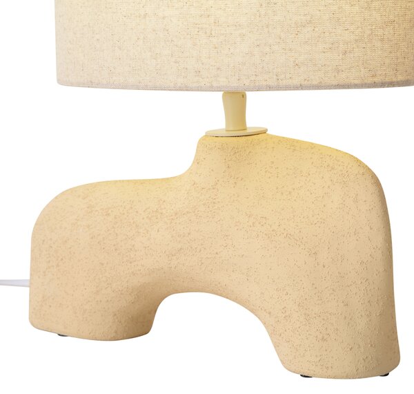 Lampă de masă Wabi Sabi bej cu abajur din in 35cm - Florence