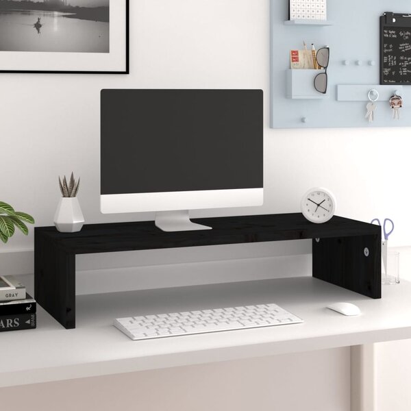 Suport pentru monitor negru 60x23,5x12 cm lemn prelucrat