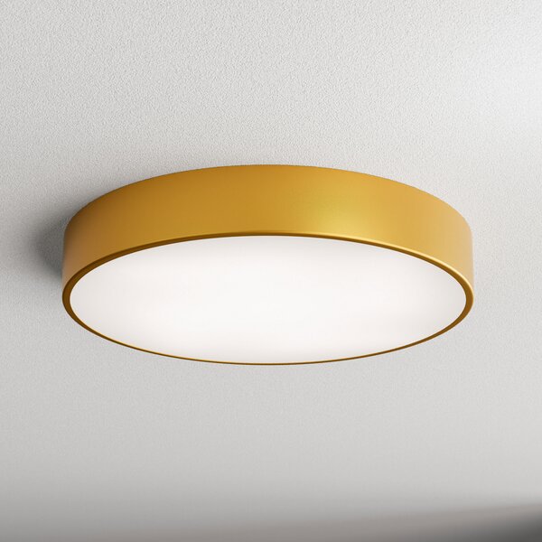TEMAR LIGHTING Cleo plafonieră, Ø 50 cm, IP20, aurie, metal, E27, reglabil, Auriu / Alamă, Camera de zi / sufragerie, Metal, Modern