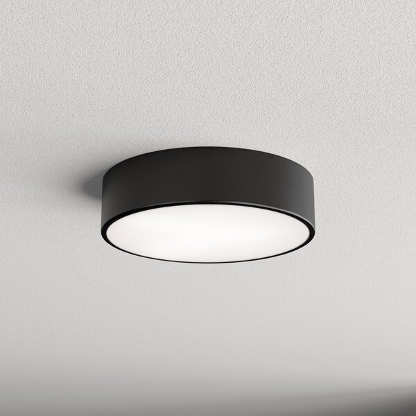 TEMAR LIGHTING Plafonieră Cleo 300, IP54, Ø 30 cm negru, reglabil, Negru, Camera de zi / sufragerie, Metal, Modern