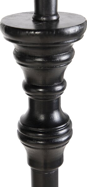 Lampă de podea cu abajur din bumbac negru cu auriu 45 cm - Classico