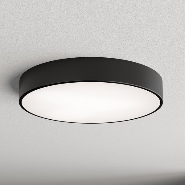 TEMAR LIGHTING Plachetă Cleo, Ø 50 cm, IP54, negru, metal, E27, reglabil, Negru, Baie, Metal