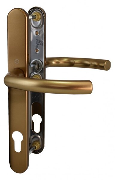 Maner pentru usa PVC, Hoppe Lima, cu sild pentru cilindru, material aluminiu, culoare bronz, 92 x 30 mm