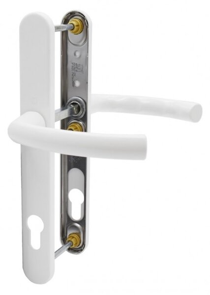 Maner pentru usa PVC, Hoppe Lima, cu sild pentru cilindru, material aluminiu, culoare alb, 92 x 30 mm