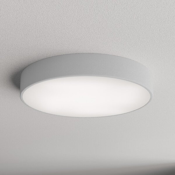 TEMAR LIGHTING Plafonieră Cleo 500, gri, senzor, IP54, Ø 50 cm, metal, Gri, Hol, Metal, Modern