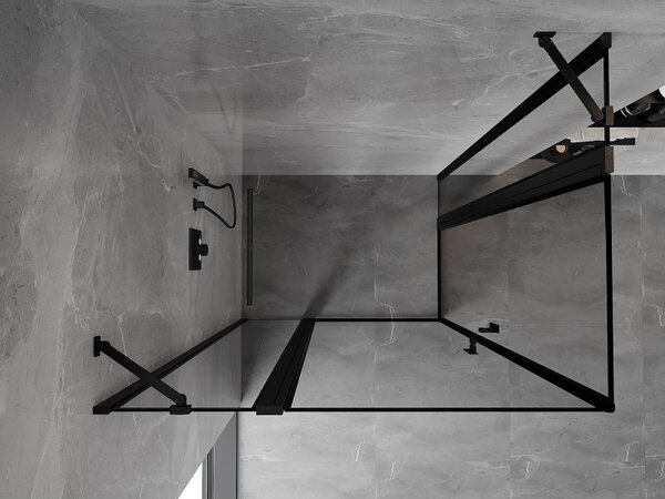 Mexen, Cabină de duș pliabilă Mexen Mist Duo 75 x 70 cm, cadru negru - 8A4-075L-070P-70-70