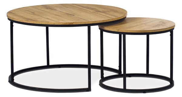 Set 2 buc mese de cafea Alcanzar (stejar + negru). 1042755