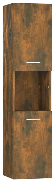 Dulap de baie, stejar fumuriu, 30x30x130 cm, lemn prelucrat