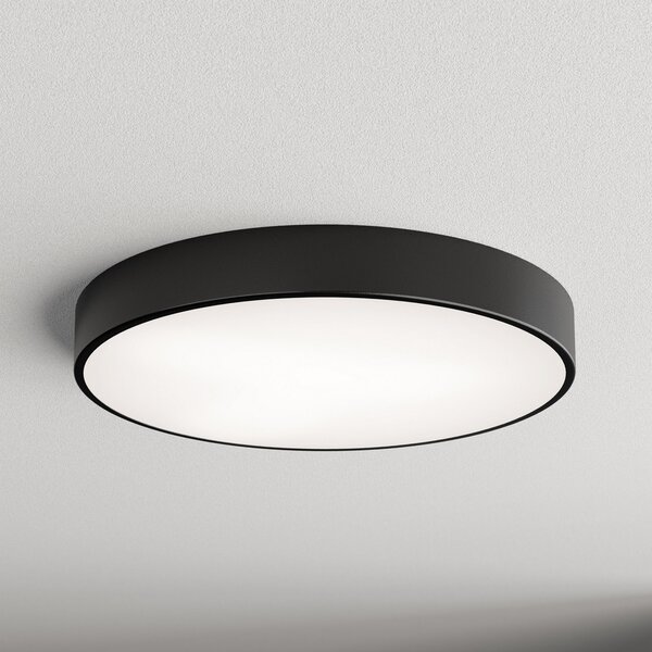 TEMAR LIGHTING Plafonieră Cleo 600, negru, senzor, IP20, Ø 60 cm, metal, Negru, Camera de zi / sufragerie, Metal, Modern