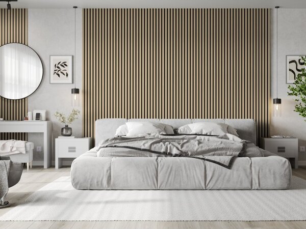 Mexen Lam-B, lamele acustice de perete 275 × 30 cm, placă HDF 4 mm, furnir tehnic, stejar nisipos, S100-275307-3015-001