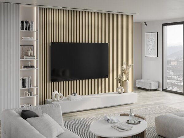 Mexen Lam-B, lamele acustice de perete 275 × 30 cm, placă HDF 4 mm, furnir tehnic, stejar nisipos, S100-275307-3015-001