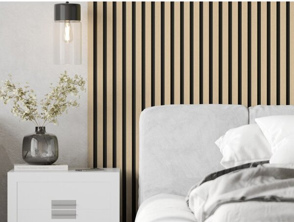 Mexen Lam-B, lamele acustice de perete 275 × 30 cm, placă HDF 4 mm, furnir tehnic, stejar nisipos, S100-275307-3015-001
