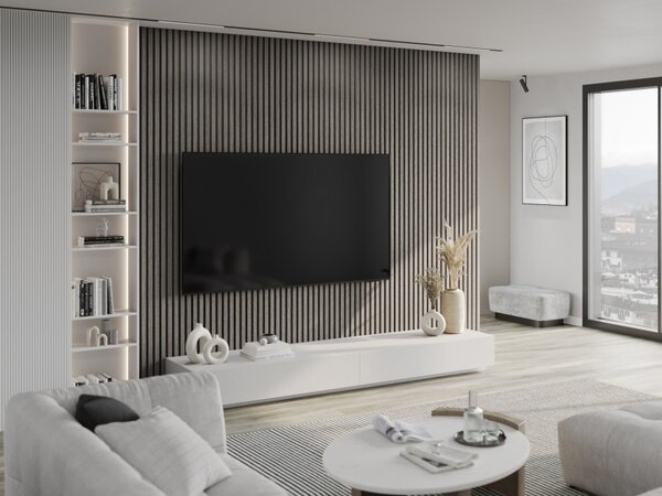 Mexen Lam-B, lamele acustice de perete 275 × 30 cm, placă HDF 4 mm, furnir tehnic, stejar argintiu, S100-275307-3015-007