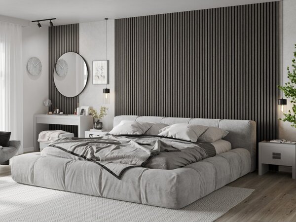 Mexen Lam-F, lamele acustice de perete 275 × 30 cm, suport din fetru 8 mm, furnir tehnic, stejar argintiu, S105-275307-3015-007
