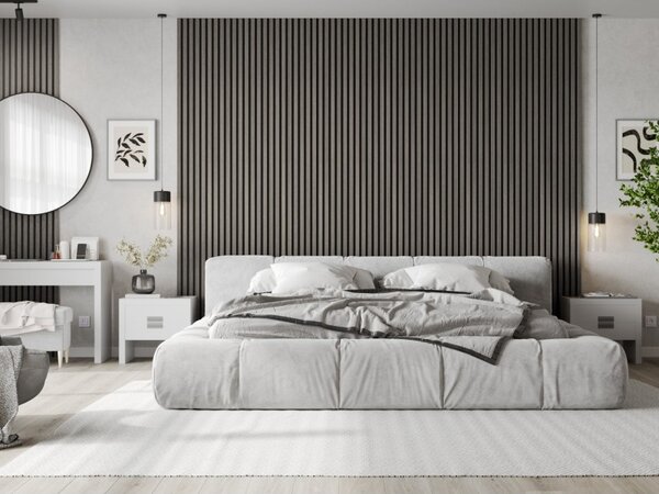 Mexen Lam-F, lamele acustice de perete 275 × 30 cm, suport din fetru 8 mm, furnir tehnic, stejar argintiu, S105-275307-3015-007