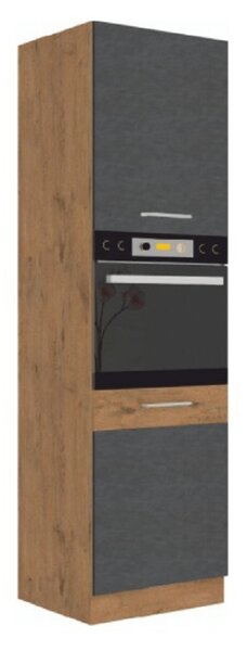 Dulap de bucătărie pentru electrocasnice încorporate 60 DP-210 2F Velaga (gri mat + stejar lancelot). 1015885