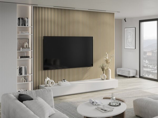 Mexen Lam-F, lamele acustice de perete 275 × 30 cm, suport din fetru 8 mm, furnir tehnic, stejar nisipos, S105-275307-3015-001