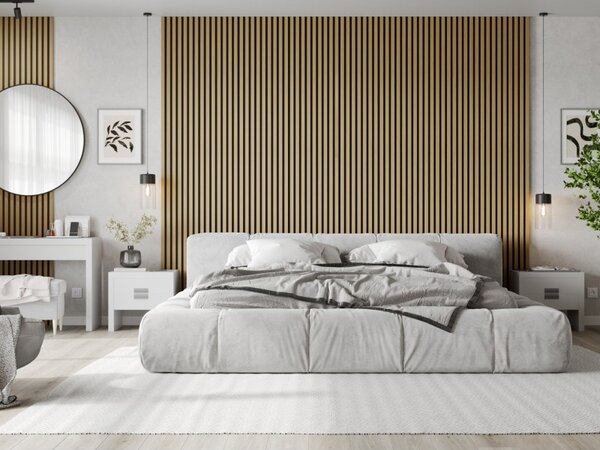 Mexen Lam-F, lamele acustice de perete 275 × 30 cm, suport din fetru 8 mm, furnir tehnic, stejar auriu, S105-275307-3015-003
