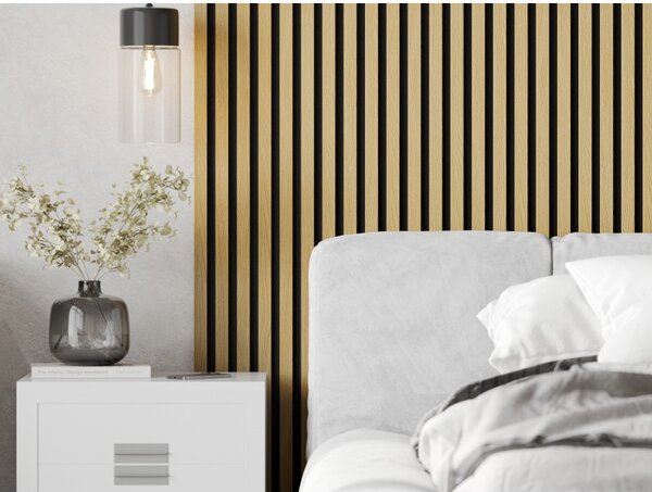 Mexen Lam-F, lamele acustice de perete 275 × 30 cm, suport din fetru 8 mm, furnir tehnic, stejar auriu, S105-275307-3015-003
