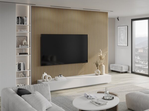 Mexen Lam-F, lamele acustice de perete 275 × 30 cm, suport din fetru 8 mm, furnir tehnic, stejar auriu, S105-275307-3015-003