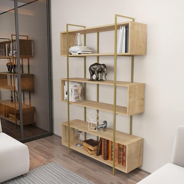 Biblioteca Hugi Lux cu 6 Rafturi, 120x180x30 cm