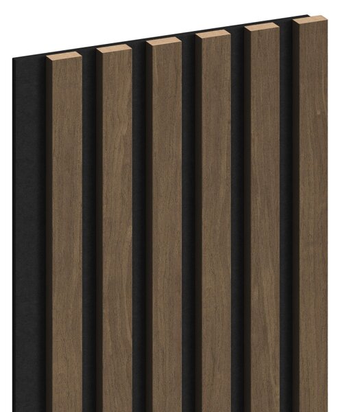 Mexen Lam-F, lamele acustice de perete 275 × 30 cm, suport din fetru 8 mm, furnir tehnic, nuc cacao, S105-275307-3015-018