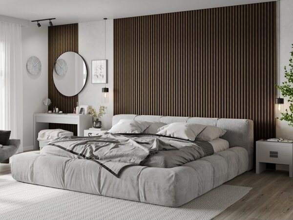 Mexen Lam-F, lamele acustice de perete 275 × 30 cm, suport din fetru 8 mm, furnir tehnic, nuc natural, S105-275307-3015-016