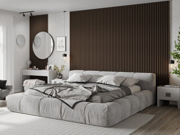 Mexen Lam-F, lamele acustice de perete 275 × 30 cm, suport din fetru 8 mm, furnir tehnic, lemn de trandafir, nuc, S105-275307-3015-021