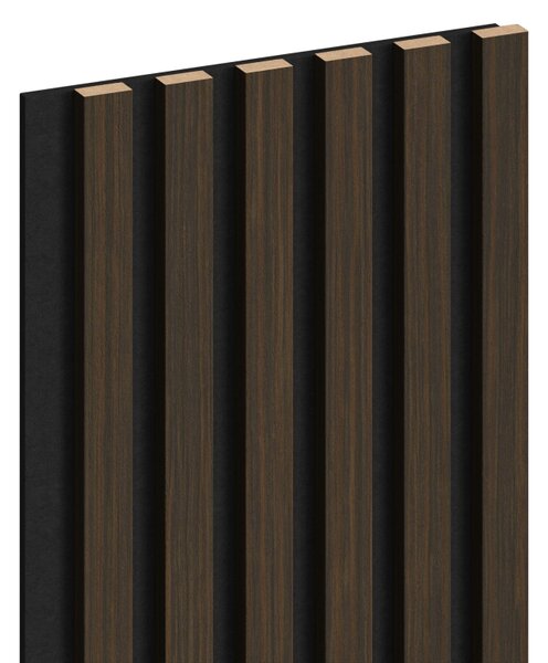 Mexen Lam-F, lamele acustice de perete 275 × 30 cm, suport din fetru 8 mm, furnir tehnic, nuc ars, S105-275307-3015-024