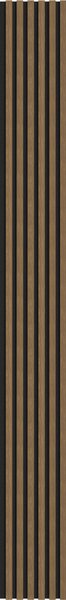 Mexen Lam-F, lamele acustice de perete 275 × 30 cm, suport din fetru 8 mm, furnir tehnic, nuc natural, S105-275307-3015-016