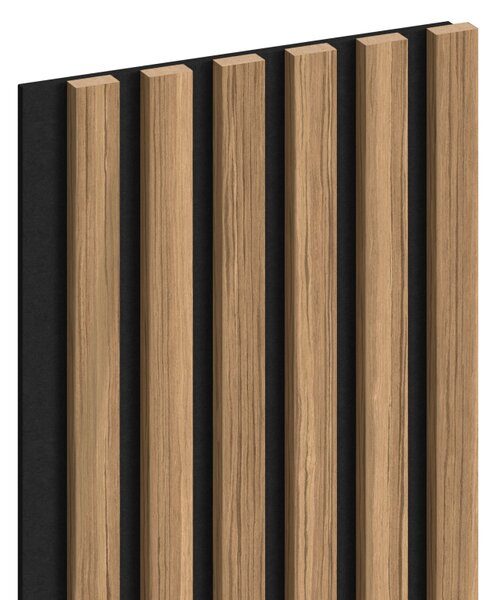 Mexen Lam-F, lamele acustice de perete 275 × 30 cm, suport din fetru 8 mm, furnir tehnic, nuc deschis, S105-275307-3015-017