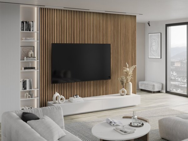 Mexen Lam-F, lamele acustice de perete 275 × 30 cm, suport din fetru 8 mm, furnir tehnic, nuc deschis, S105-275307-3015-017