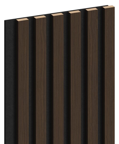 Mexen Lam-F, lamele acustice de perete 275 × 30 cm, suport din fetru 8 mm, furnir tehnic, lemn de trandafir, nuc, S105-275307-3015-021