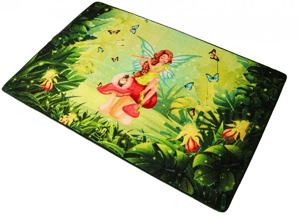 Model Copii, Fairy Song, Covor Dreptunghiular Turcia, Verde Verde, Dreptunghi, 100 x 150