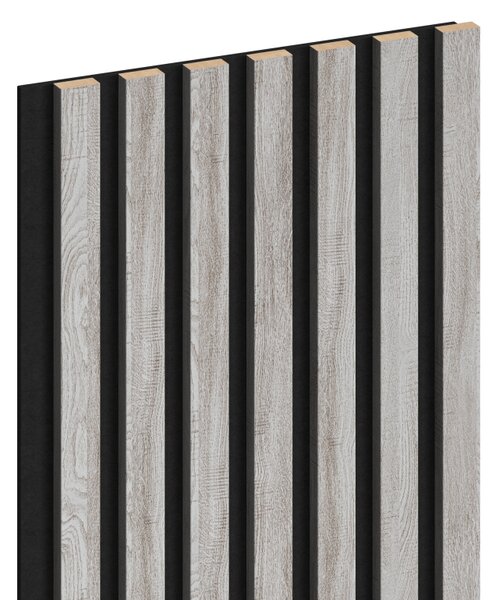 Mexen Lam-F, lamele acustice de perete 275 × 31,5 cm, fetru 6 mm, stejar gheață, S105-275317-2812-061