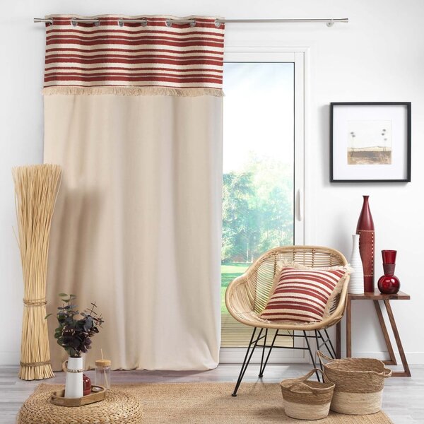 Draperie cărămizie-în culoare naturală din bumbac 140x240 cm Atlas – douceur d'intérieur