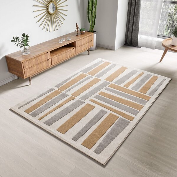 Covor gri deschis-crem 133x190 cm Flora – Universal
