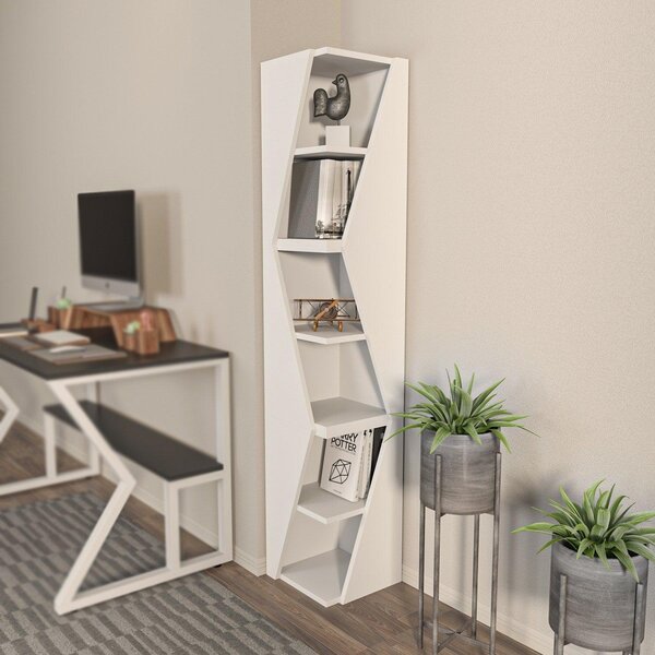 Biblioteca Rawo cu 6 Rafturi Design Elegant, 32x165x32 cm