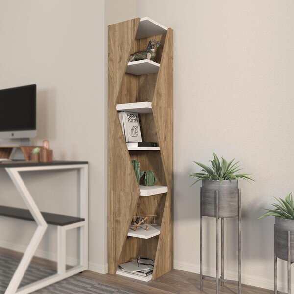 Biblioteca Rawo cu 6 Rafturi Design Elegant, 32x165x32 cm