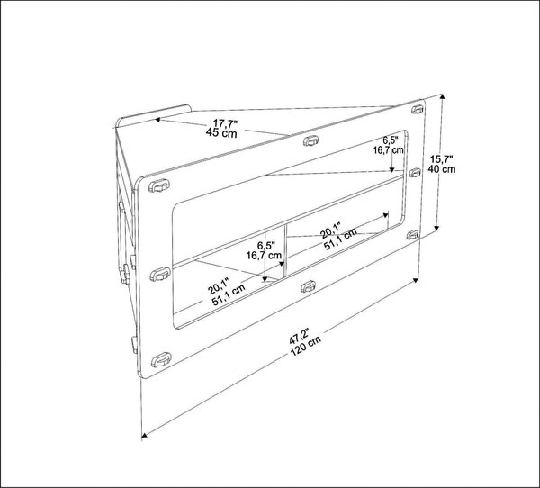 Comoda Tv Colt Lala, Stejar, 120x40x45 cm